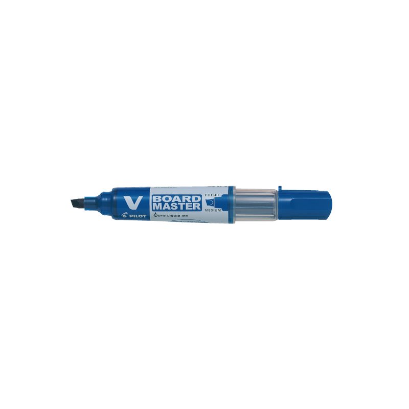 PILOT marqueur tableau blanc V Board Master, rechargeable, bleu, pointe biseautée